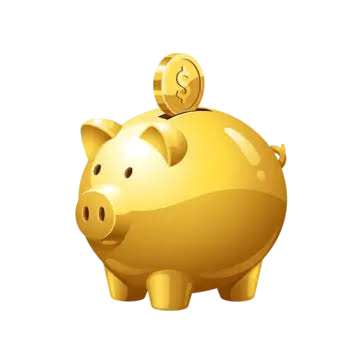 3D Gold Piggy Bank Icon
